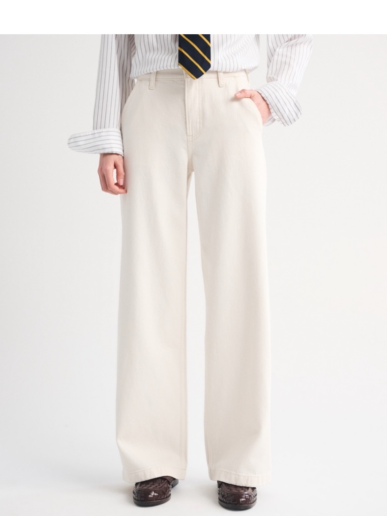 Nwot Wide Leg White Denim Jeans